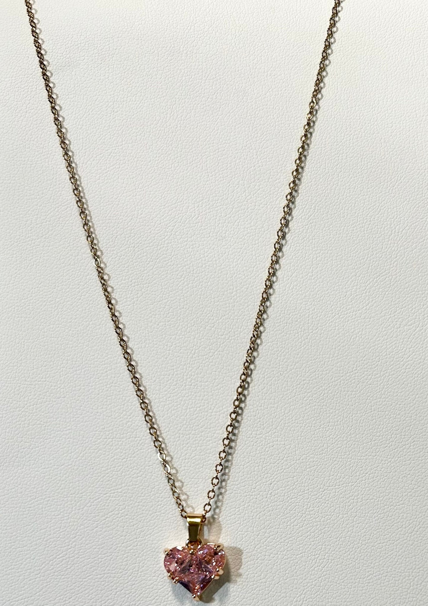 Pink Heart Pendant Necklace