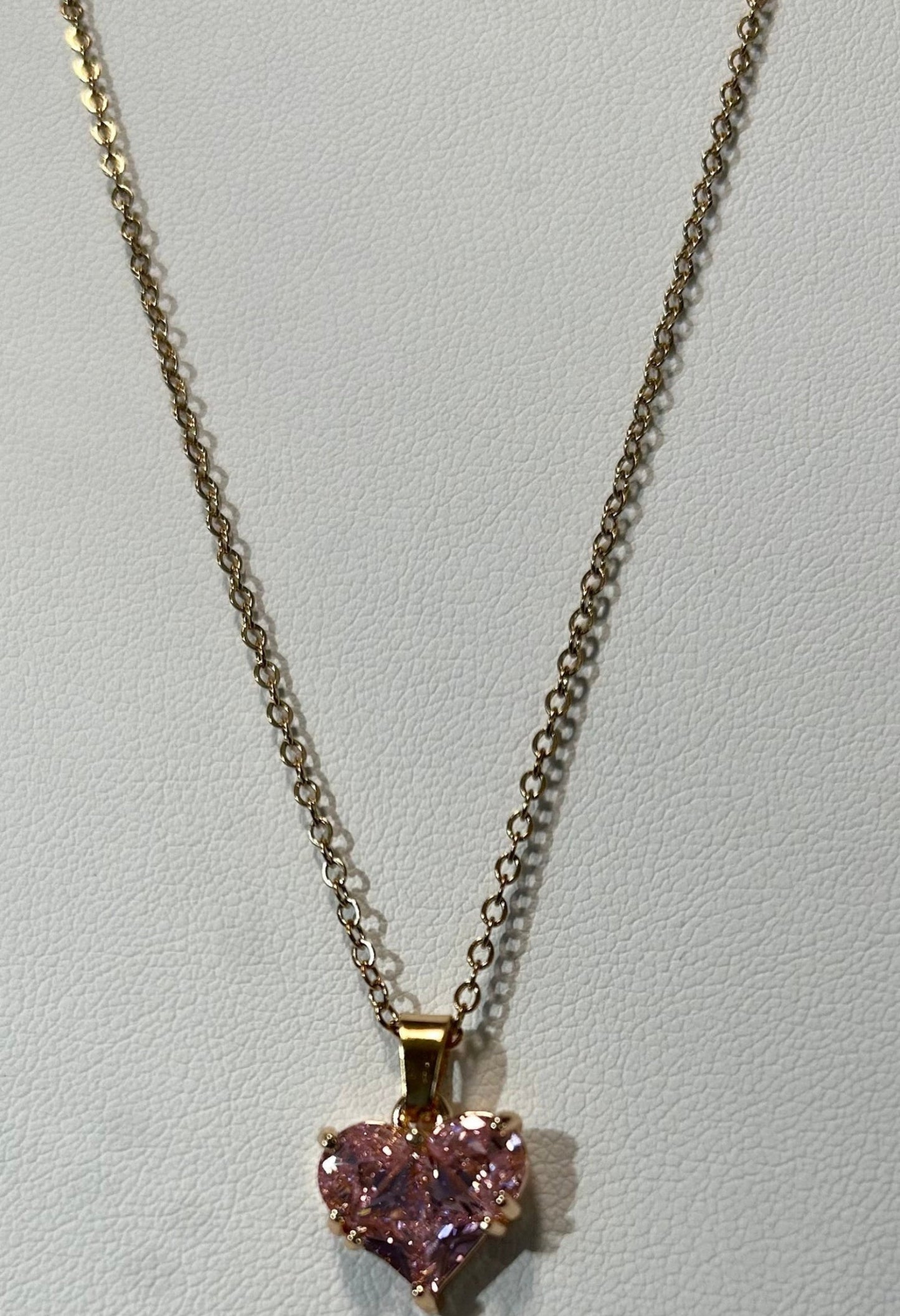 Pink Heart Pendant Necklace